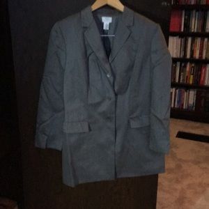 Gray Ann Taylor loft blazer wool and poly sz 12